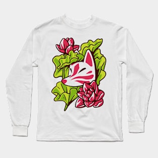 Japanaese fox kitsune mask Long Sleeve T-Shirt